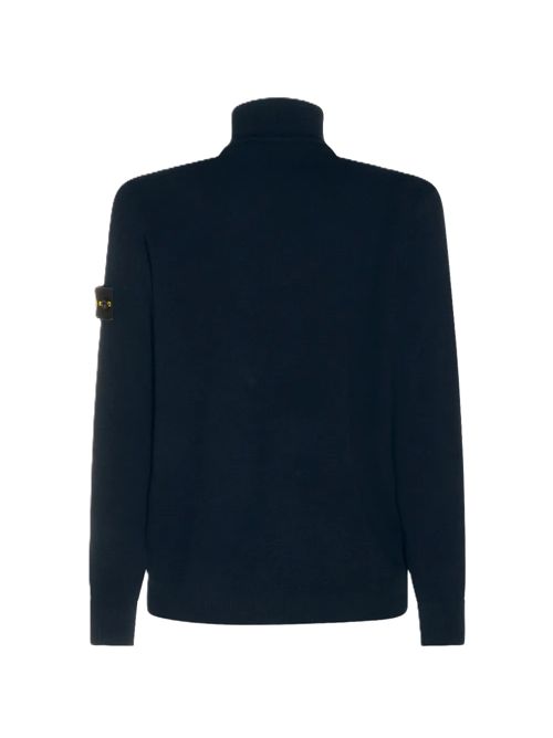 Logo Patch Zipped Sweatshirt Stone Island | L2S15 5100012 S01C4V0020 NAVY BLUE